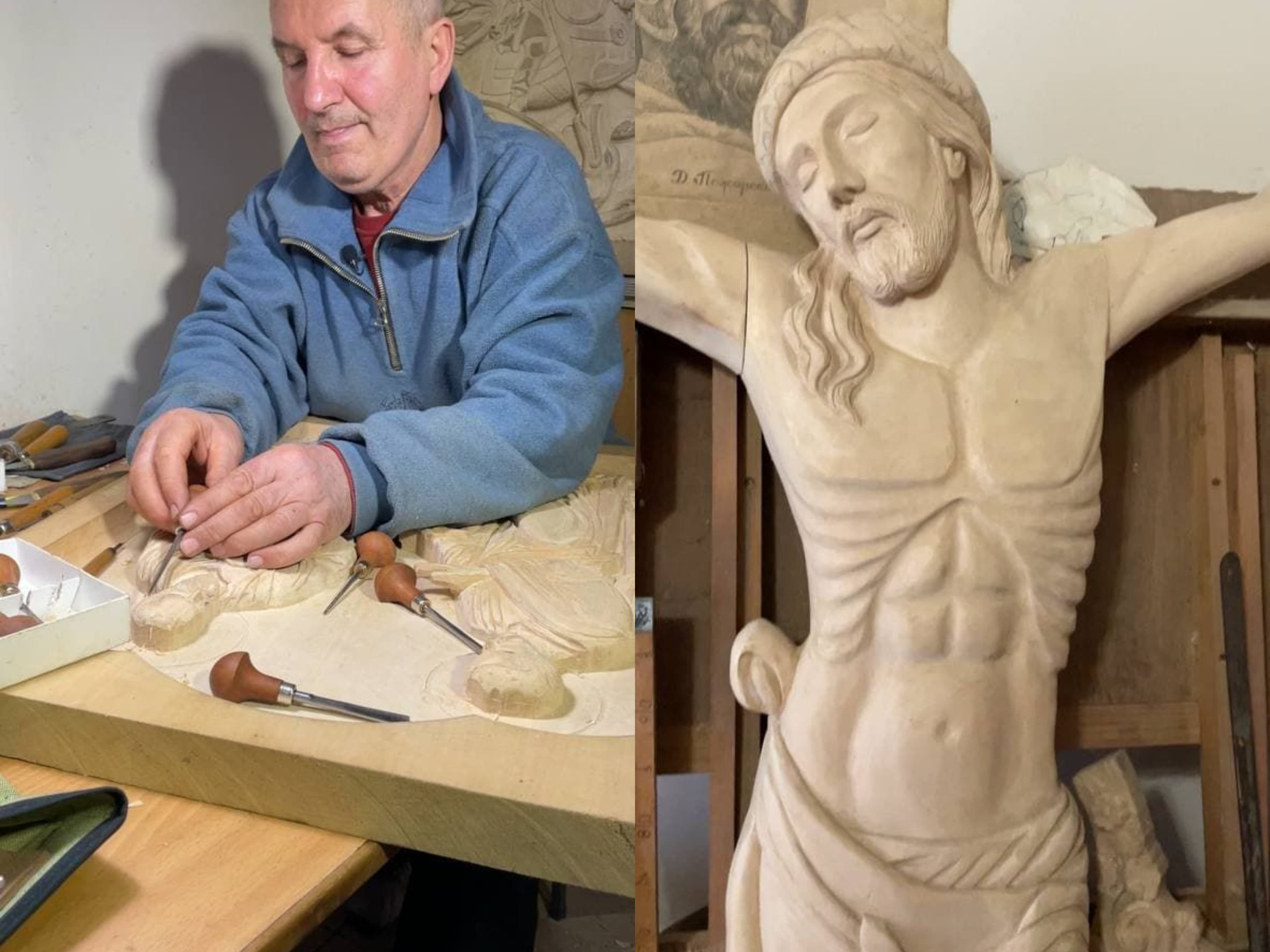 Vasile Adam, sculptorul din Nisporeni care sfințește lemnul