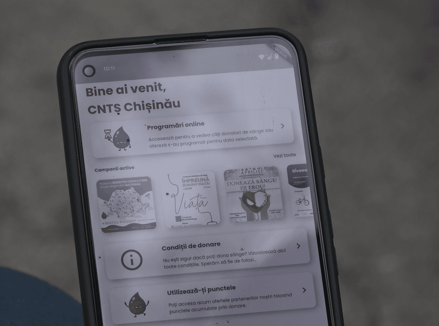 O aplicație utilă pentru donatorii de sânge, lansată la Chișinău