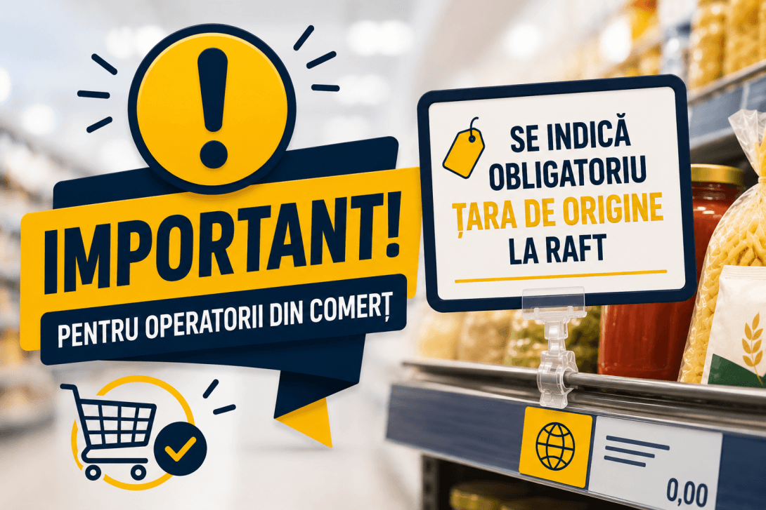 Țara de origine a produselor alimentare va fi afișată la raft din 10 august 2026